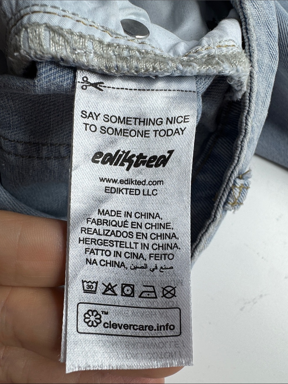 Edikted Light Wash Wide Leg Jeans | Y2K Baggy Denim | Size XS - Picture 10 of 11